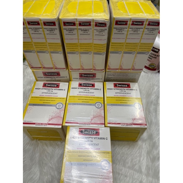 Viên sủi Swisse High Strength Vitamin C 1000mg ống 20 viên
