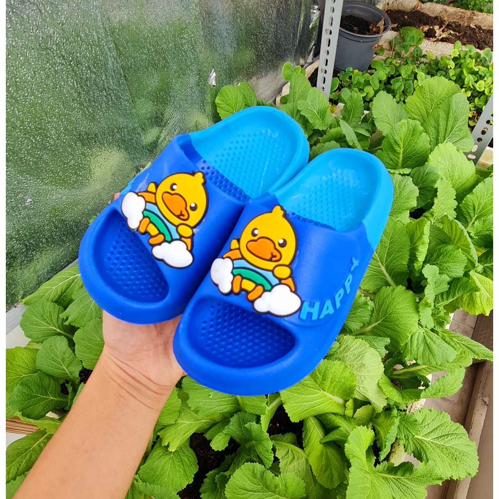 Dép bánh mì siêu nhẹ gắn hình vịt đế 2 màu siêu hot cho bé trai bé gái
