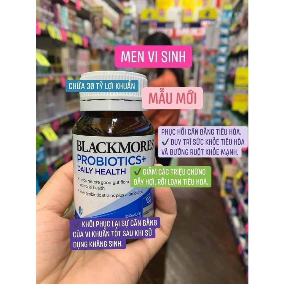 Men vi sinh Blackmores Probiotics+ Daily Health 30 viên