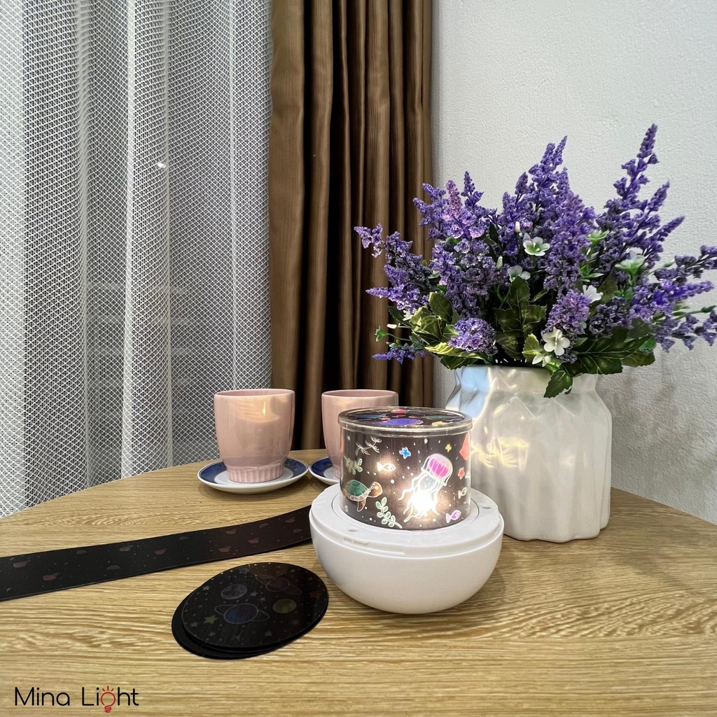 Đèn ngủ để bàn cute, đèn ngủ ngàn sao và chiếu sao vũ trụ 3D siêu dễ thương