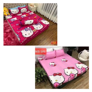 Sét 5 món ga gối cotton poly hello kitty