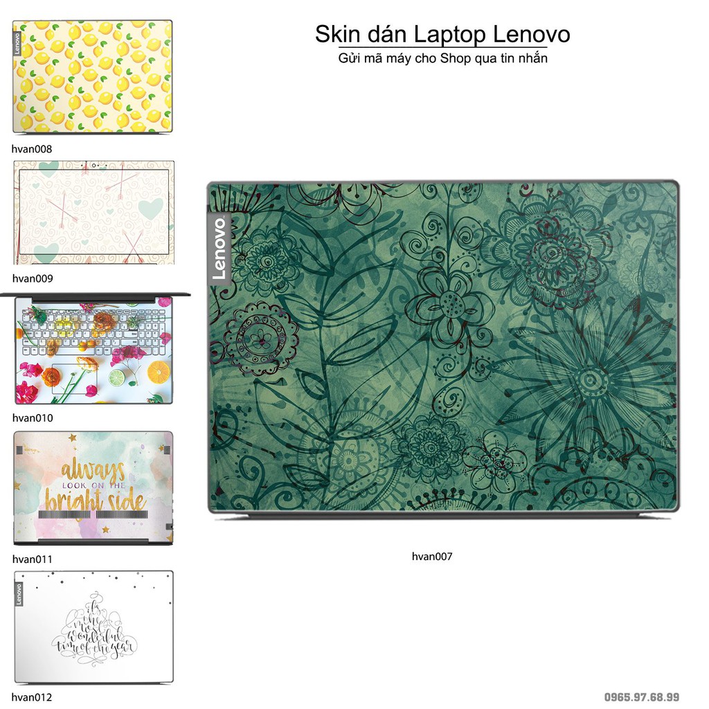 Skin dán Laptop Lenovo in hình Hoa văn nhiều mẫu 2 (inbox mã máy cho Shop)