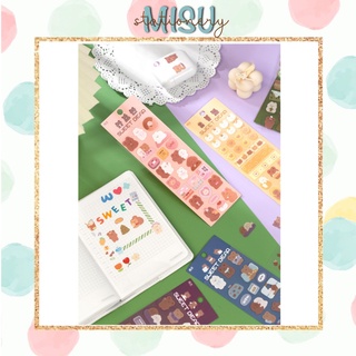 Set 2 tấm sticker gấu cute nhất hệ mặt trời - MiuSua