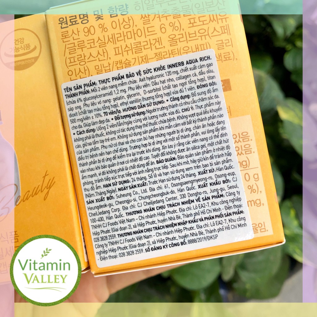 (NK Chính Ngạch Cty CJ Vietnam) Viên Uống Cấp Nước Innerb Aqua Rich Radiant Soft Skin DOUBLEUP | BigBuy360 - bigbuy360.vn