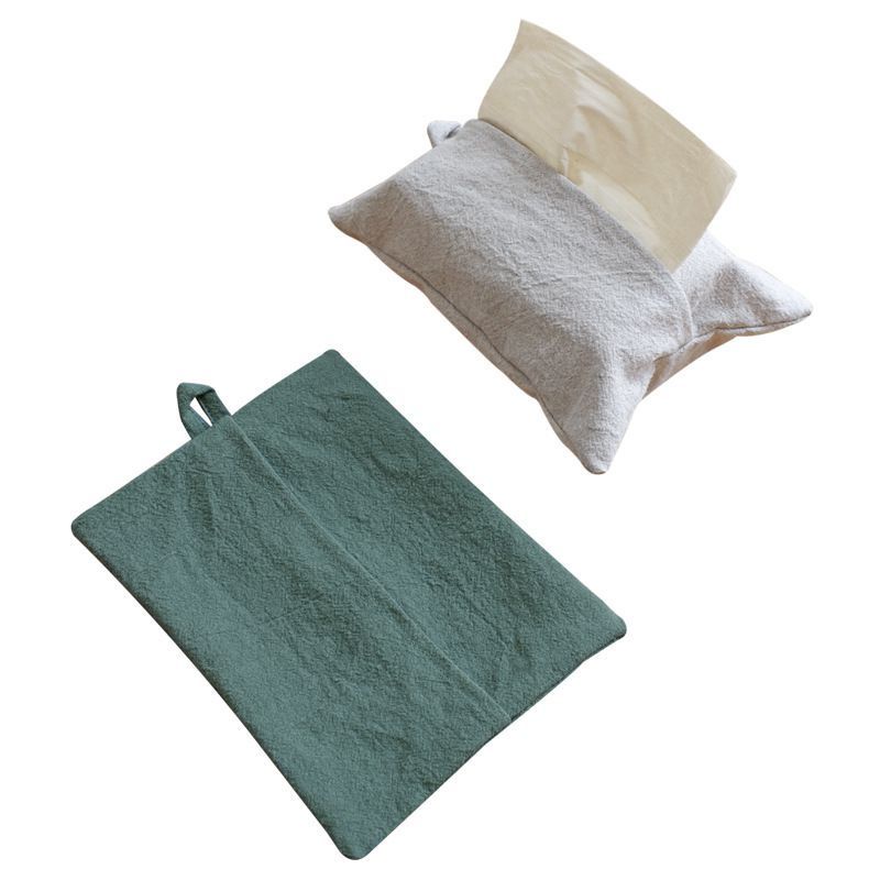 Hộp Đựng Khăn Giấy Bằng Vải Lanh Cotton Phong Cách Nhật Bản