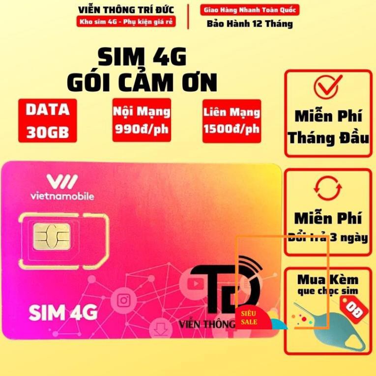 Thánh Sim 4G Vietnamobile Siêu Thánh Up & Trọn Đời Có 6Gb/Ngày - Gọi Miễn Phí - Không Giới Hạn Dung Lượng-Giá Siêu Rẻ