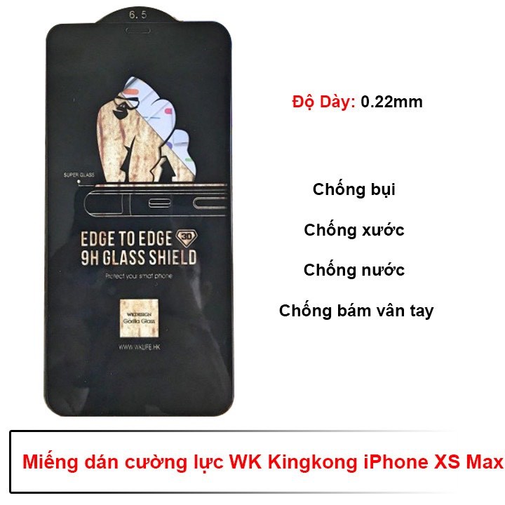 🌟CHÍNH HÃNG,iPHONE 6->12🌟Miếng dán Kính cường lực FULL King Kong 6 / 6s / 7 / 8 / Plus / X / XR / XS/ Max/11 /12/ Pro