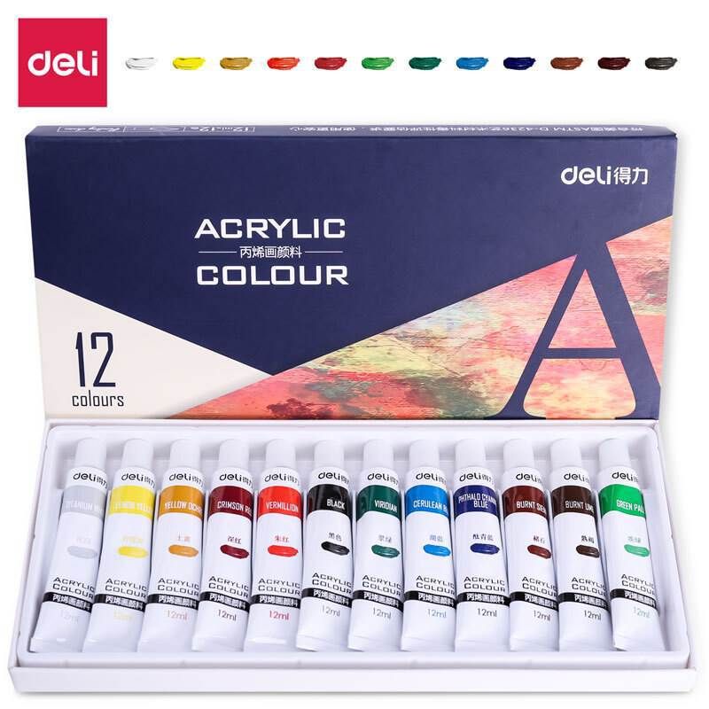 Màu Deli Acrylic tuýp vẽ đất sét, vải, giày hàng nội địa Trung 12/18/24 màu