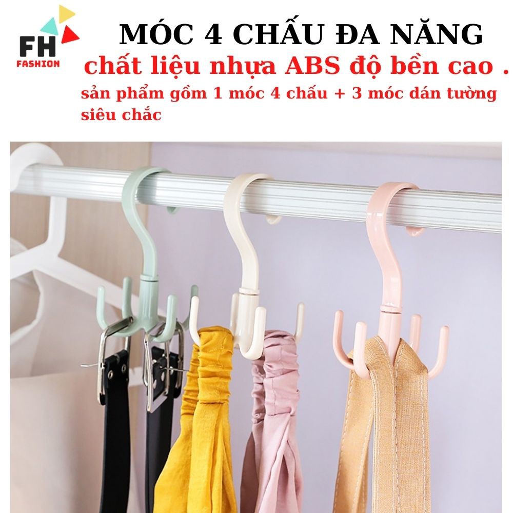 Móc treo đồ 4 chấu đa năng , Xoay 360 ,  Độ Treo Đồ, Giày Dép, Quần Áo, Túi Xách , nhựa ABS ( giao màu ngẫu nhiên )