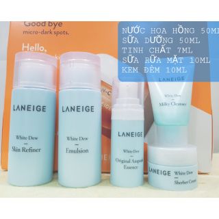 [ TẶNG 1 VĨ DƯỠNG DA 1ML]BỘ KIT DƯỠNG TRẮNG MỚI 5SP LANEIGE