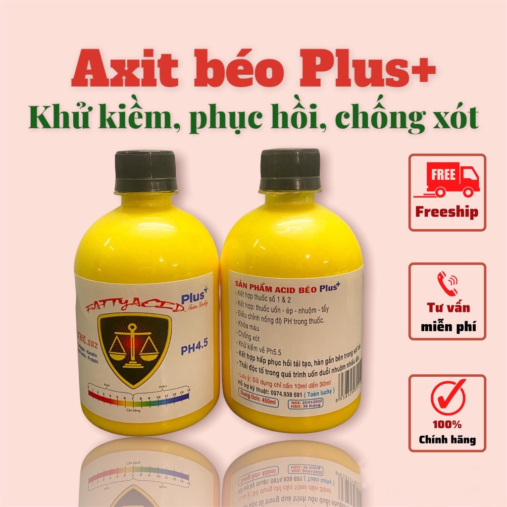 AXIT BÉO &amp; AXIT BÉO PLUS KHỬ KIỀM, PHỤC HỒI TÓC VÀ DƯỠNG TÓC CHÍNH HÃNG TNT