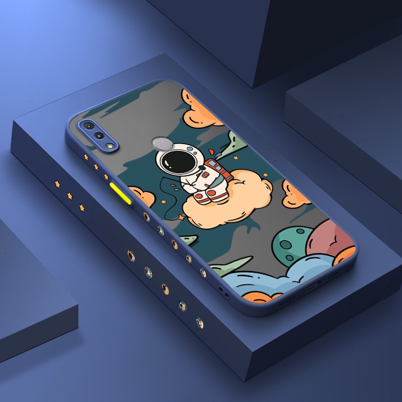 Ốp Điện Thoại Cứng Viền Vuông Họa Tiết Phi Hành Gia Chống Sốc Cho Asus Zenfone Max Pro M1 ZB601KL ZB602KL