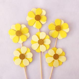 Que cắm bông hoa màu vàng (6 que)