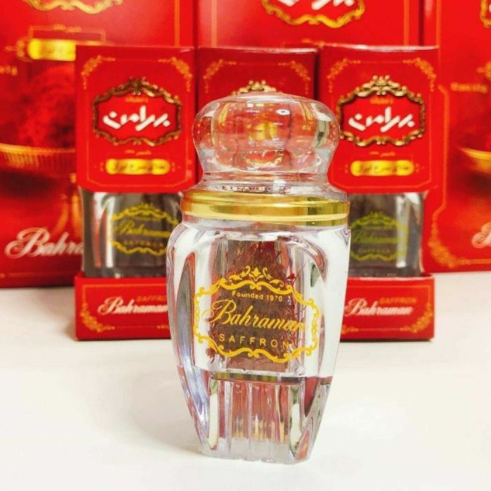 Saffron Negin Iran chính hãng thương hiệu Bahraman, hộp dài, 1g - Nhụy hoa nghệ tây Iran loại Negin.