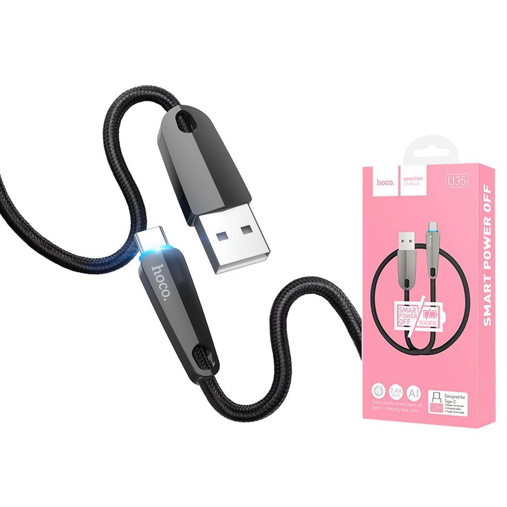 HOCO U35: Cáp sạc tự ngắt khi đầy pin, Hỗ trợ sạc nhanh, dây cực bền (Cổng Micro USB cho Samsung, LG Huawei, Oppo..)