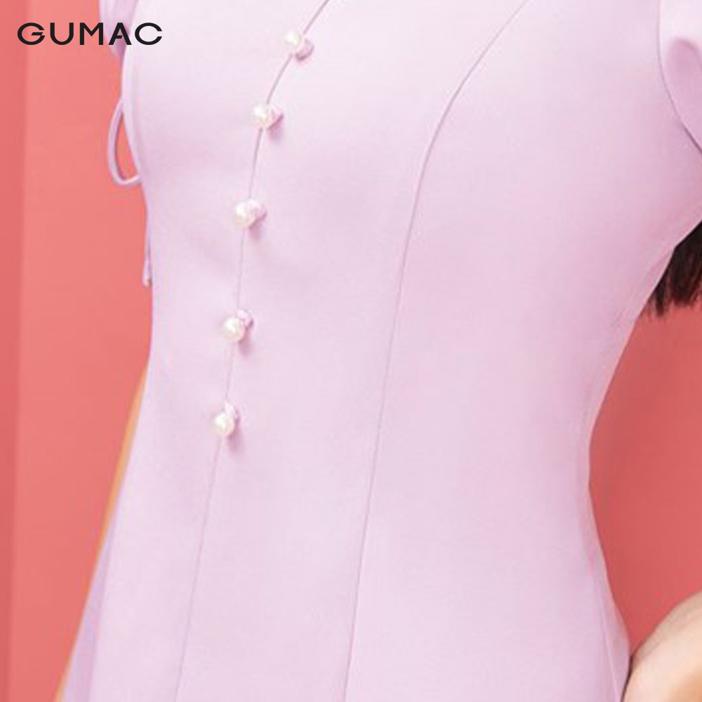 Đầm nữ tay nơ nút ngọc GUMAC DA9243 | BigBuy360 - bigbuy360.vn