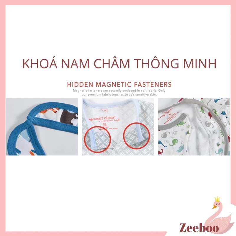 Bodysuit mềm mỏng cho bé sơ sinh, vải cực mát (Mangentic me hàng xuất dư, vải cotton cao cấp)