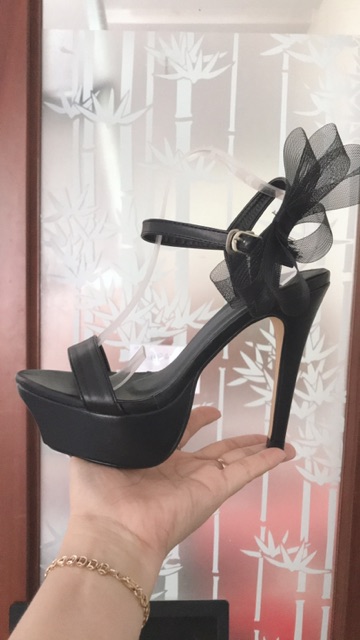 [freeship] Sandal đế đúp phối nơ cao 12cm size nhỏ đến size lớn