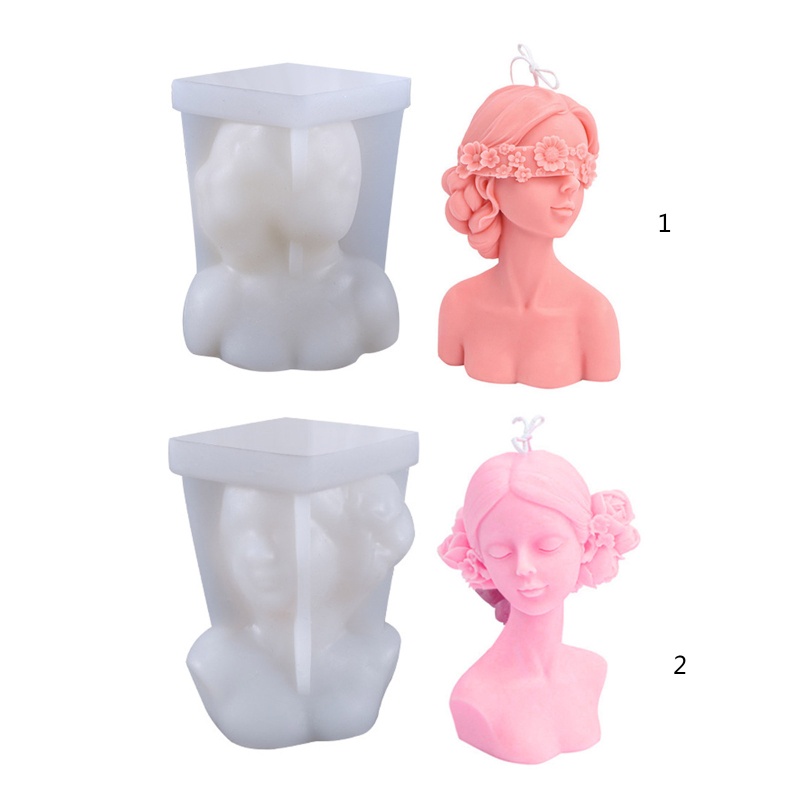 Khuôn silicone tạo hình làm nến hình cô gái UV DIY