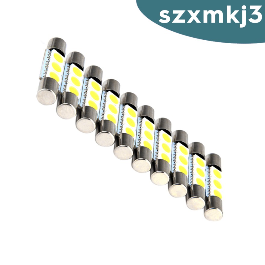 Set 10 Đèn LED 28mm-31mm Cầu Chì 5050 3SMD Ánh Sáng Trắng