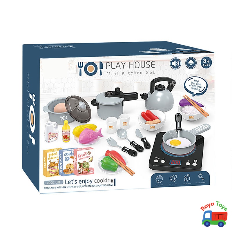 Đồ chơi nấu ăn cho bé gái bé trai Play House 36 chi tiết bằng nhựa ABS an toàn cho trẻ em, quà tặng sinh nhật
