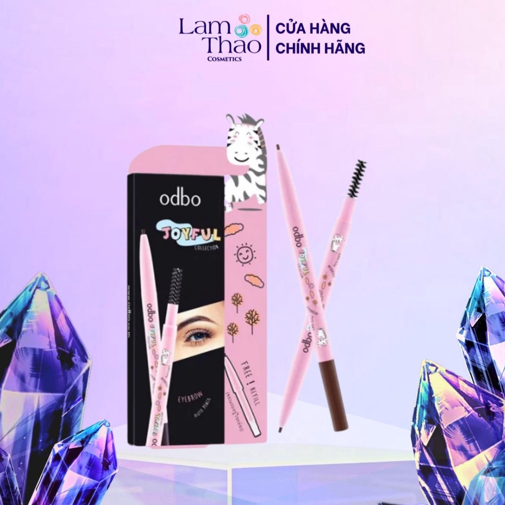 [TẶNG KÈM LÕI THAY THẾ] Chì Kẻ Mày 2 Đầu Odbo Joyful Collection Eyebrown Auto Pencil