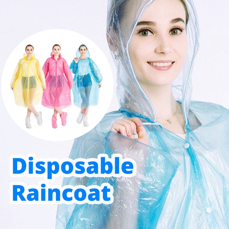 Áo mưa HDOORLINK dày dặn có mũ trùm dùng một lần chống thấm nước dùng đi câu cá/ leo núi/ du lịch ngoài trời cho nam nữ