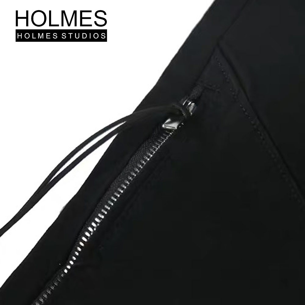 Quần Jean Biker Nam Đáp Da Đầu Gối Màu Đen Cá Tính, Phong Cách Trẻ Trung - Holmes