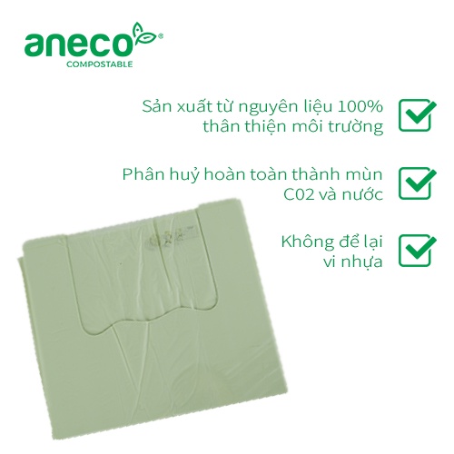 Túi shopping có quai ANECO phân hủy sinh học hoàn toàn - Không nhựa 100% - Bảo vệ môi trường (1kg)