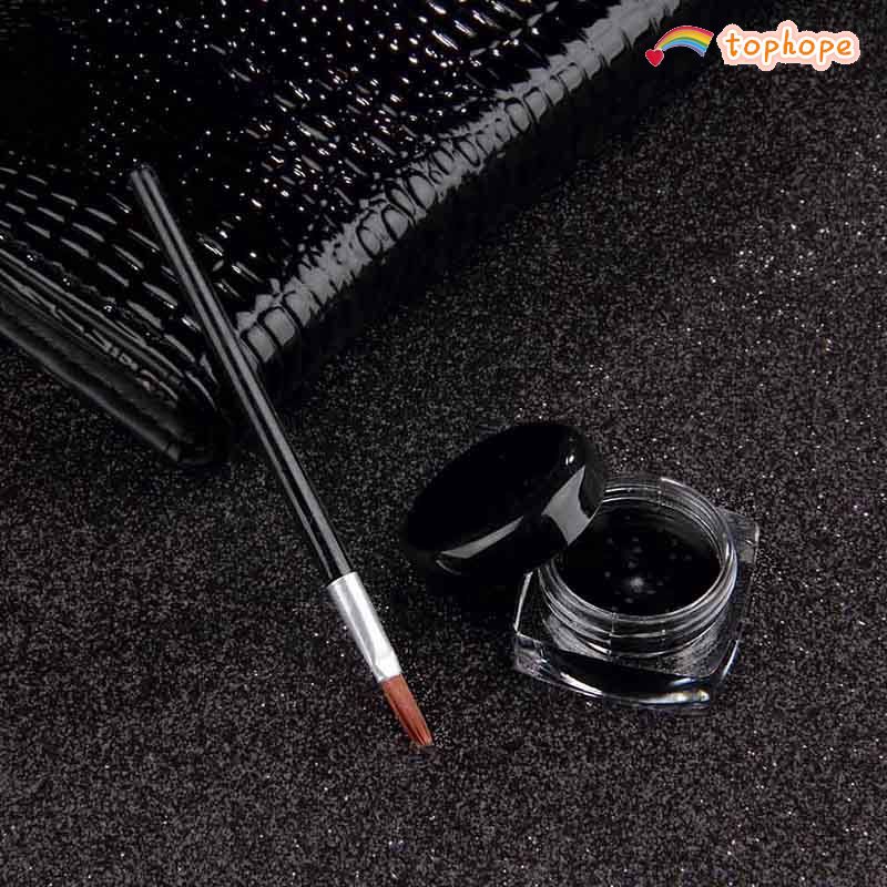 ANNIES  Set gel kẻ mắt chống thấm nước màu đen kèm cọ thời trang cho nữ