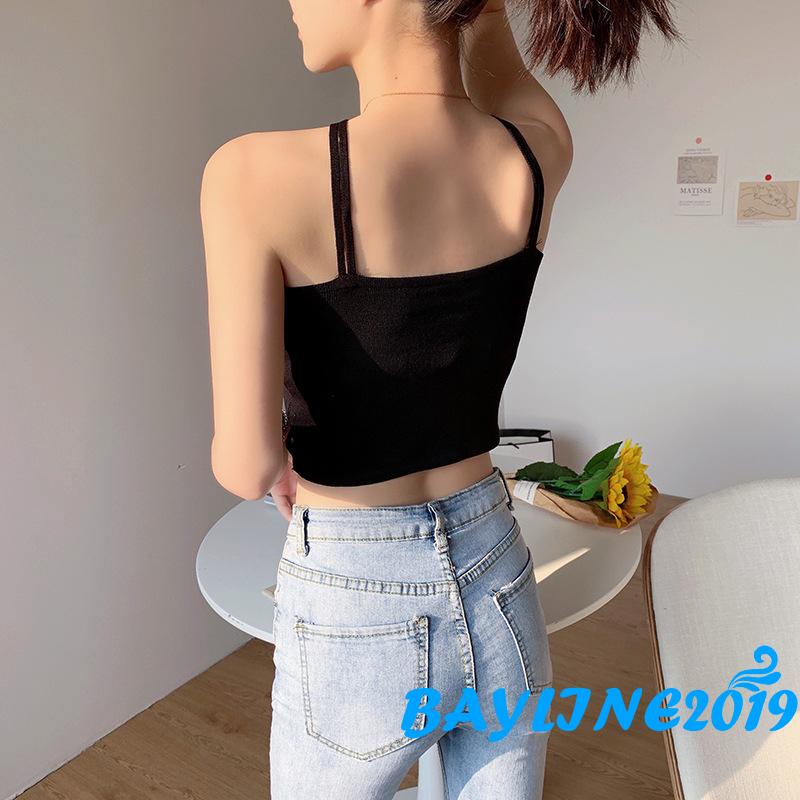 Áo kiểu croptop cổ yếm màu đen/ trắng/ đỏ thiết kế quyến rũ dành cho nữ