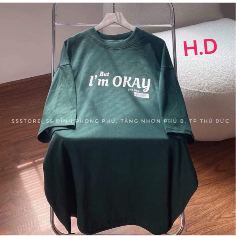Áo thun tay lỡ nam nữ unisex form rộng I'm Ok ullzang vải cotton mịn giá rẻ mặc đơn đôi nhóm
