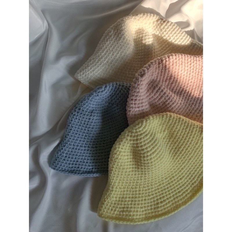 Mũ xô đan len-Crochet bucket hat mang mùa đông