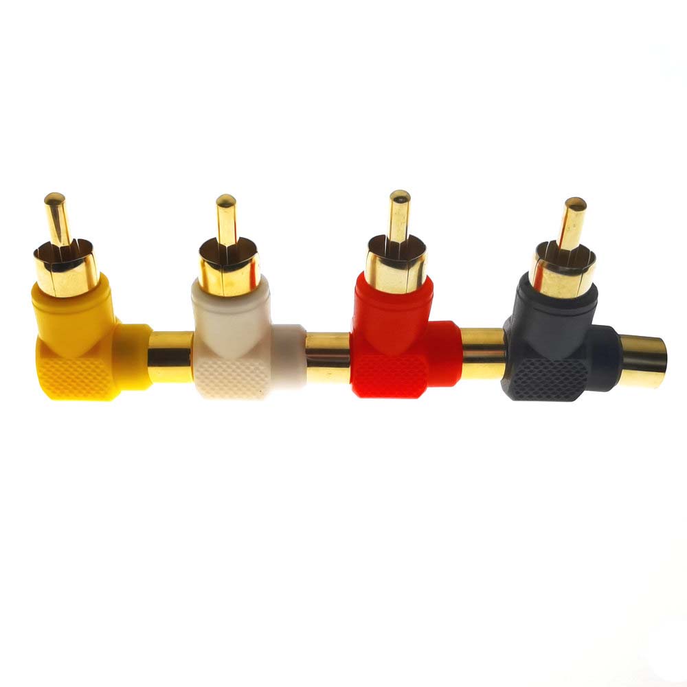 4 Đầu chuyển đổi âm thanh RCA hình chữ L 90 độ
