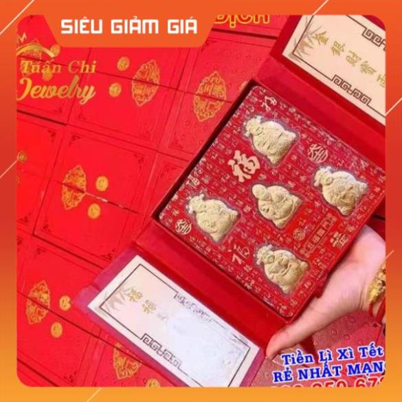 ⚡LOẠI 1⚡Bộ 5 Ông Thần Tài Ngũ Phúc Lâm Môn Vàng 24k Cao Cấp, Quà Tết Sang Trọng Và Đẳng Cấp, Tặng Hộp Nhưng Túi Đỏ Xịn