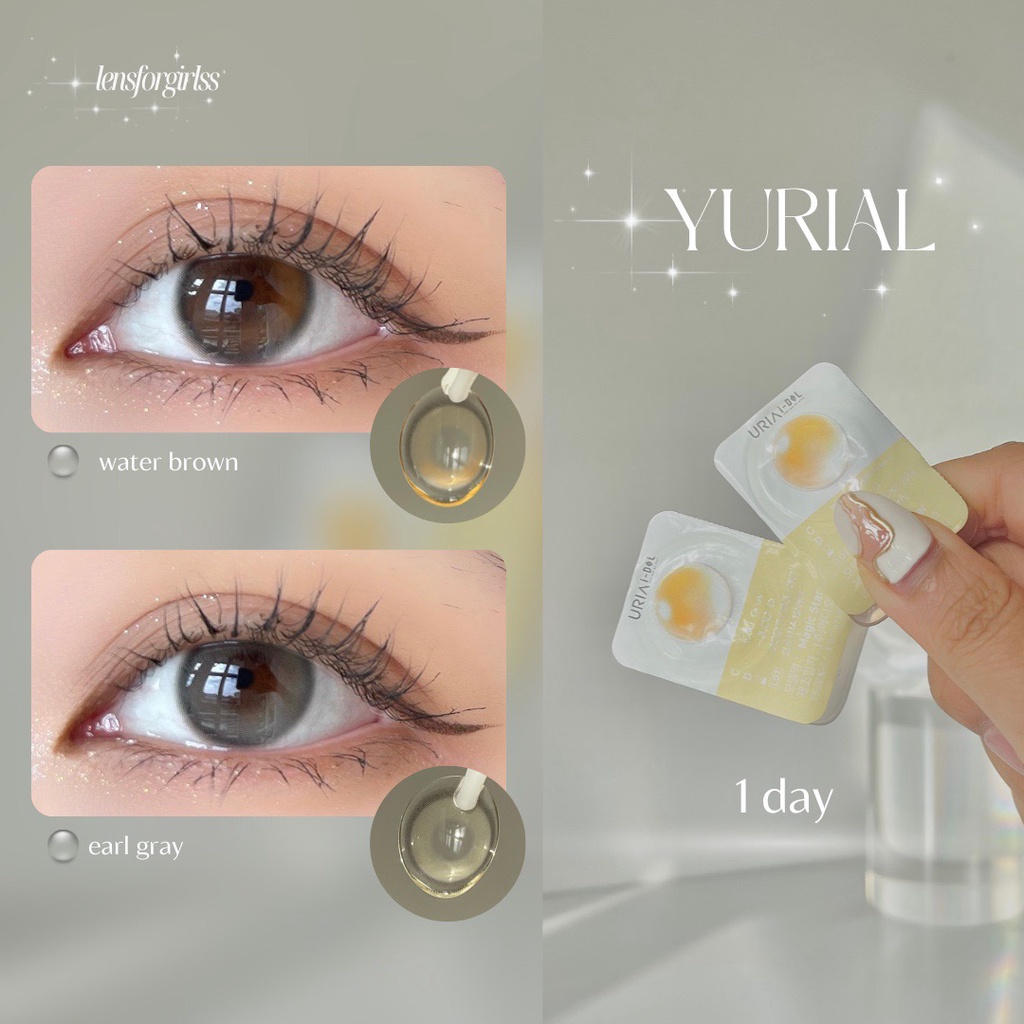 Kính áp tròng 1 NGÀY YURIAL WATER BROWN chính hãng IDOL LENS | Lens 1 ngày