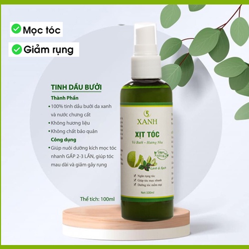 Xịt tóc bưởi xanh - Tinh dầu bưởi giảm rụng, kích mọc tóc nhanh chóng