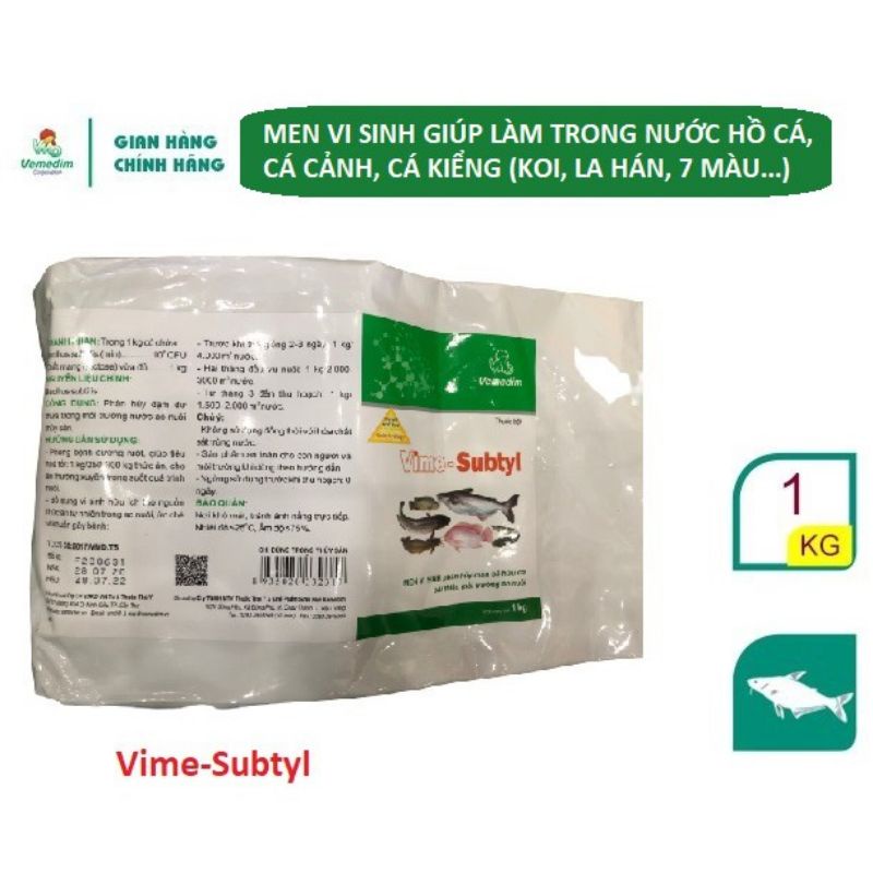 Vemedim Vime-subtyl cá, men vi sinh cải thiện môi trường ao nuôi, gói 1kg