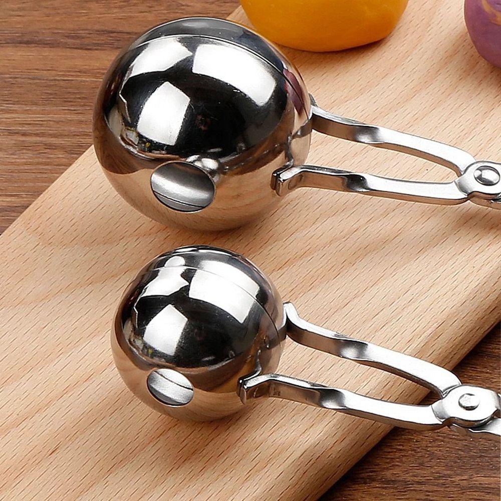 Khuôn Làm Thịt Viên Bằng Thép Không Gỉ Chống Dính Có Lỗ Tiện Dụng DIY