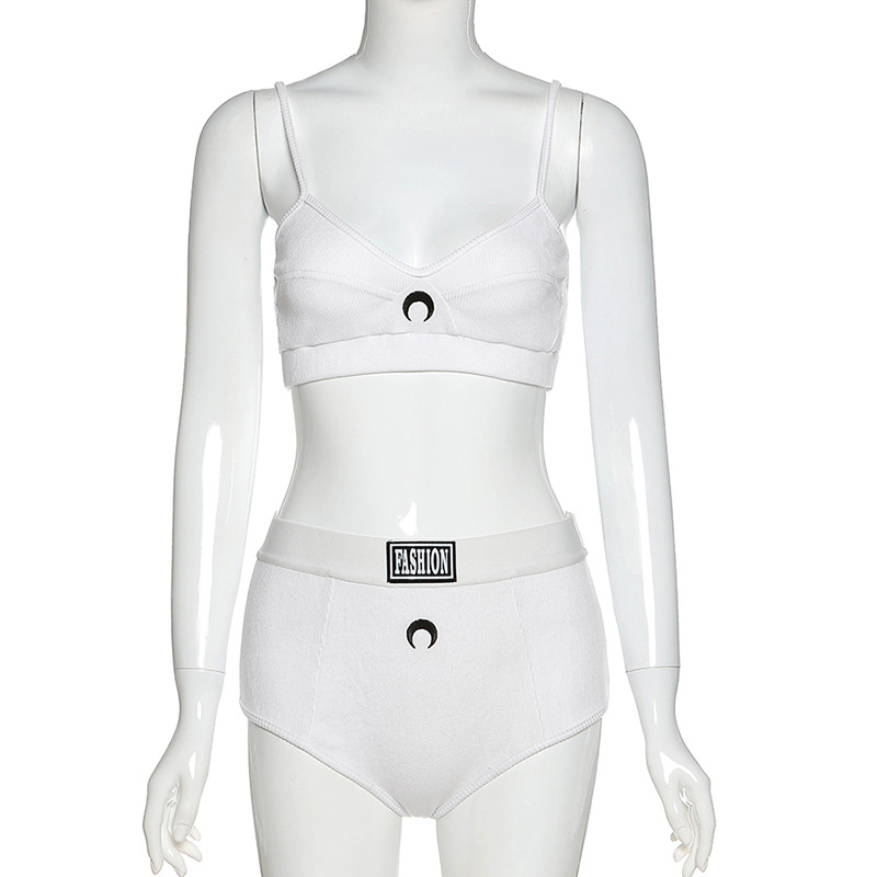 DUNEA Bộ áo crop top hai dây + quần ngắn quyến rũ cho nữ