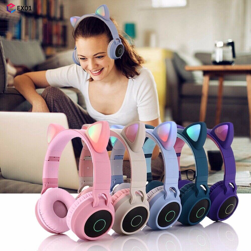 [Có Mic ] Tai Nghe Tai Mèo HEADPHONE CATEAR Model BT028C Bluetooth 5.0 Chống Ồn, Bass Chắc, Êm Tai