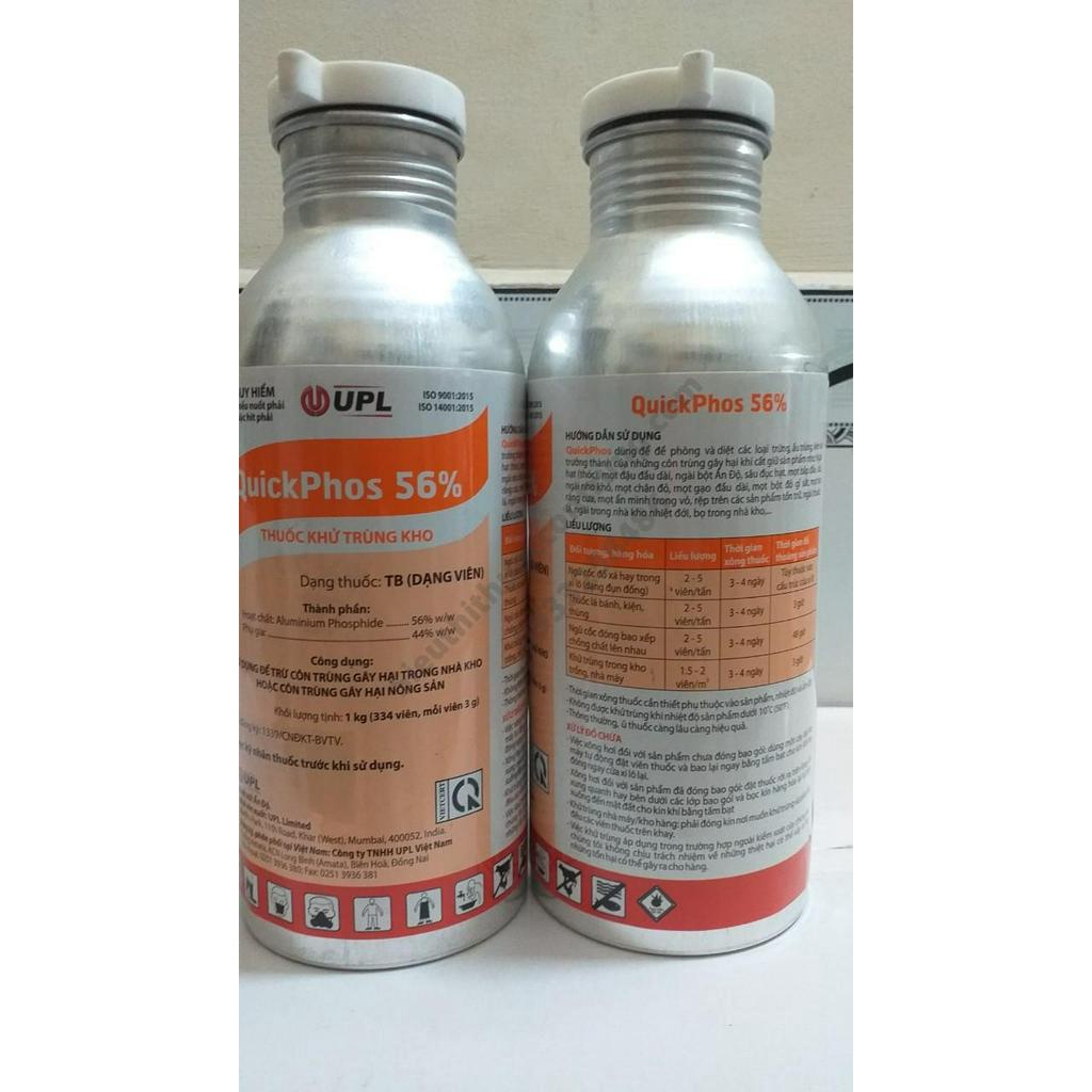 Thuốc xông kho lúa mì, xông mọt kho, xông trùng Quickphos 56 %