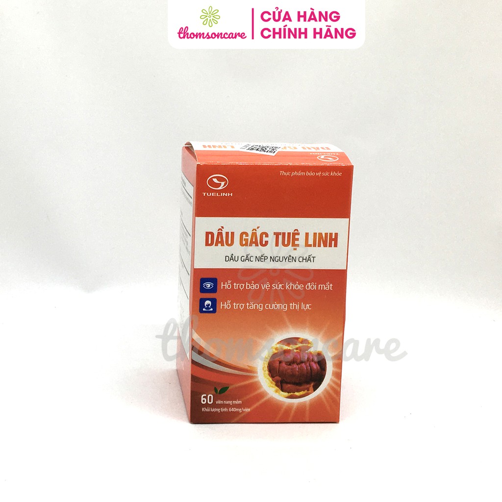 Dầu gấc Tuệ Linh - Giúp sáng mắt đẹp da - Chính hãng Tuệ Linh - Mẫu mới, hộp 60 viên