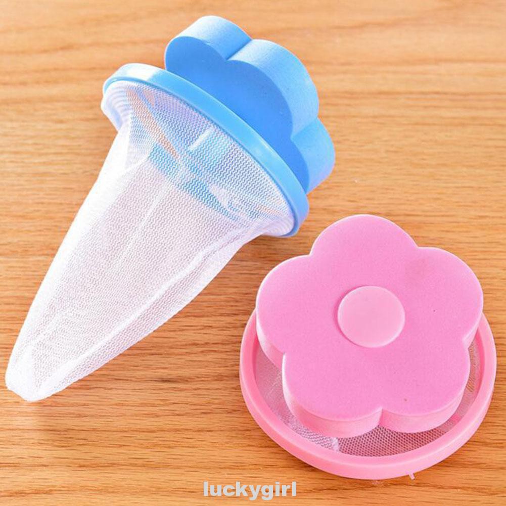 Floating Flower Shape Hair Removal Clean Home Clothes Reusable Filter Bag