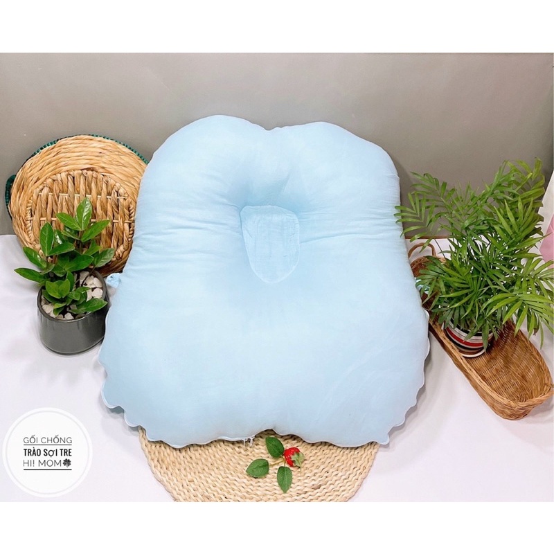 Gối chống chào ngược vải xô Muslin cao cấp oganic Himom cho bé