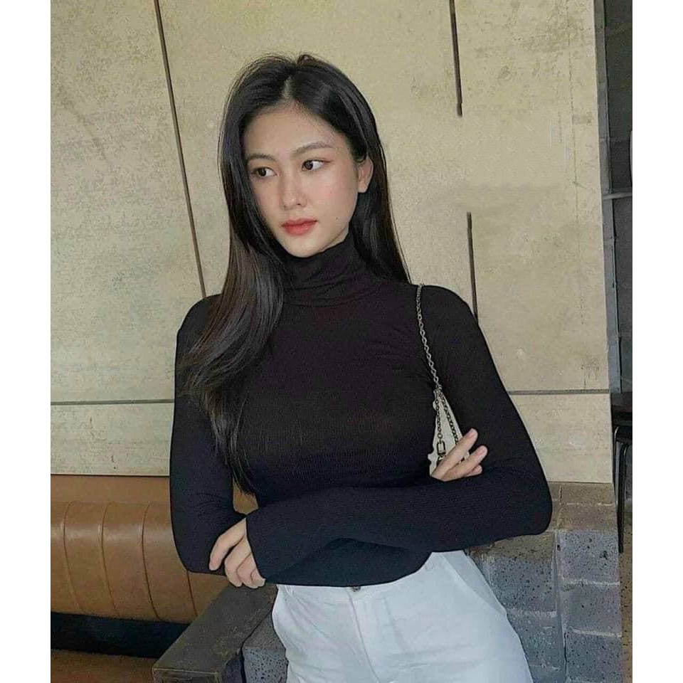 áo len nữ cổ lọ dài tay dáng croptop chất len tăm trơn co giãn siêu đẹp siêu điệu đà - áo giữ nhiệt nữ | BigBuy360 - bigbuy360.vn