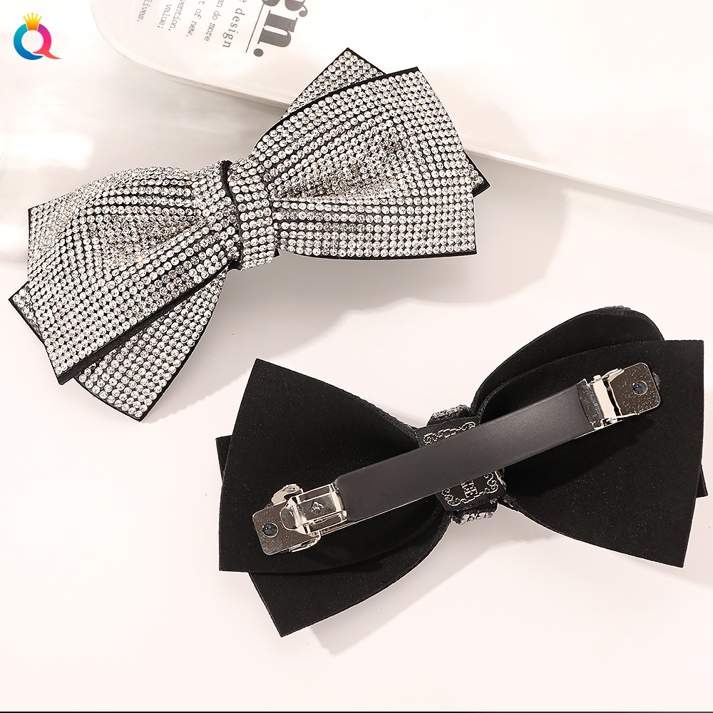 Cài tóc đính đá lấp lánh phong cách retro thời trang Hàn Quốc