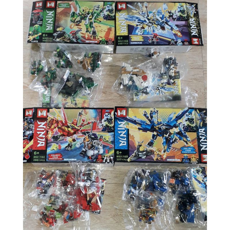 Lắp ráp 1 hộp LegoNinja Rồng Lớn MG116 có trên 250 chi tiết bằng nhựa ABS