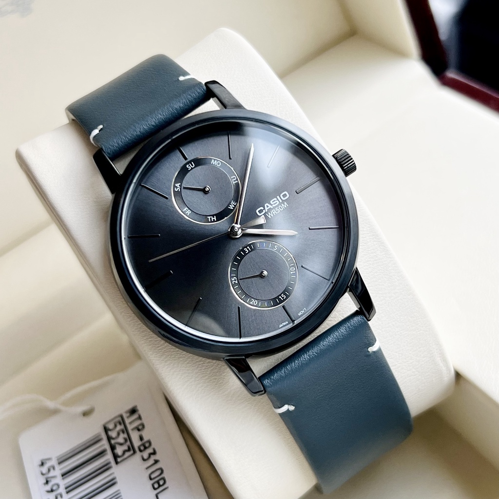 Đồng hồ nam dây da Casio MTP B310BL 1A New 8/2022