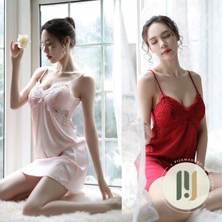 Váy ngủ lụa 2 dây, đầm ngủ lụa cao cấp, chất liệu lụa hàn, chất mát mềm mịn